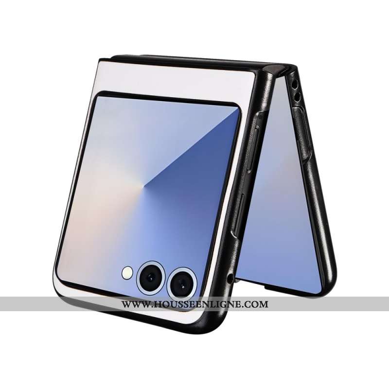 Coque Samsung Galaxy Z Flip 7 Effet Cuir Monochrome