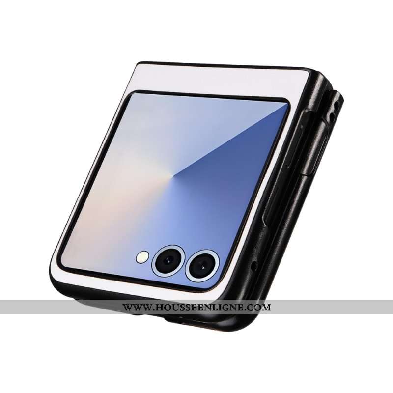 Coque Samsung Galaxy Z Flip 7 Effet Cuir Monochrome