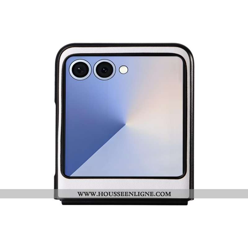 Coque Samsung Galaxy Z Flip 7 Effet Cuir Monochrome
