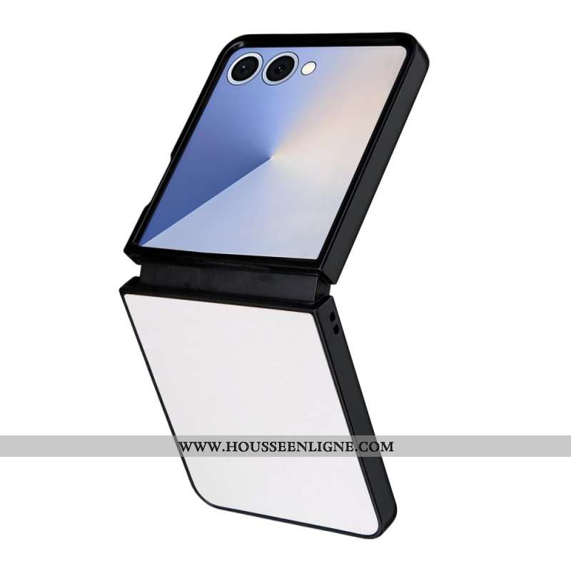 Coque Samsung Galaxy Z Flip 7 Effet Cuir Monochrome