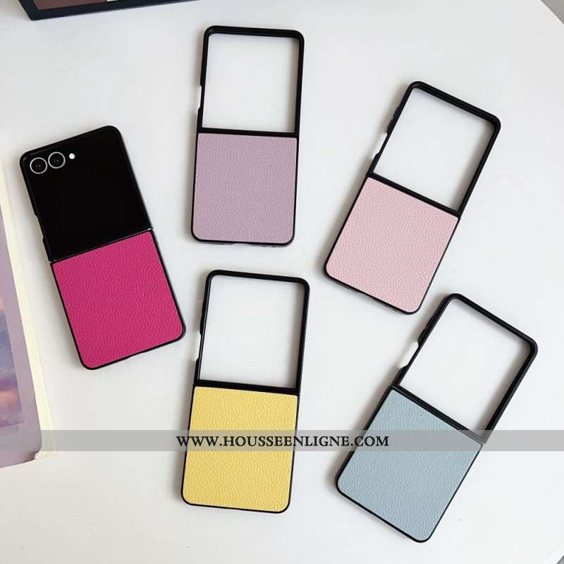 Coque Samsung Galaxy Z Flip 7 Effet Cuir Texturé