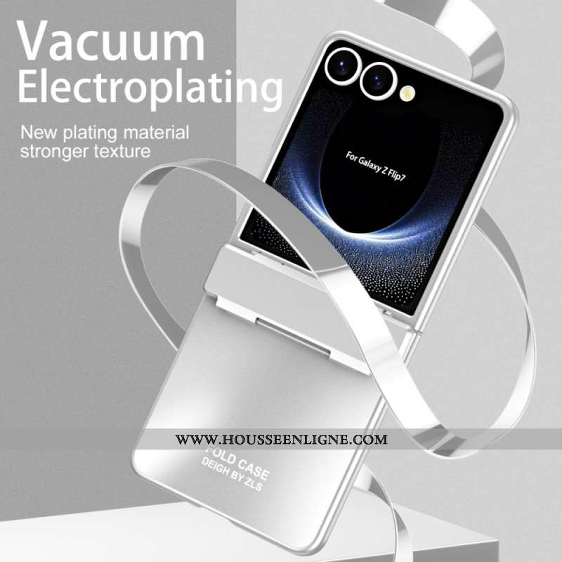 Coque Samsung Galaxy Z Flip 7 Effet Métal avec Charnière