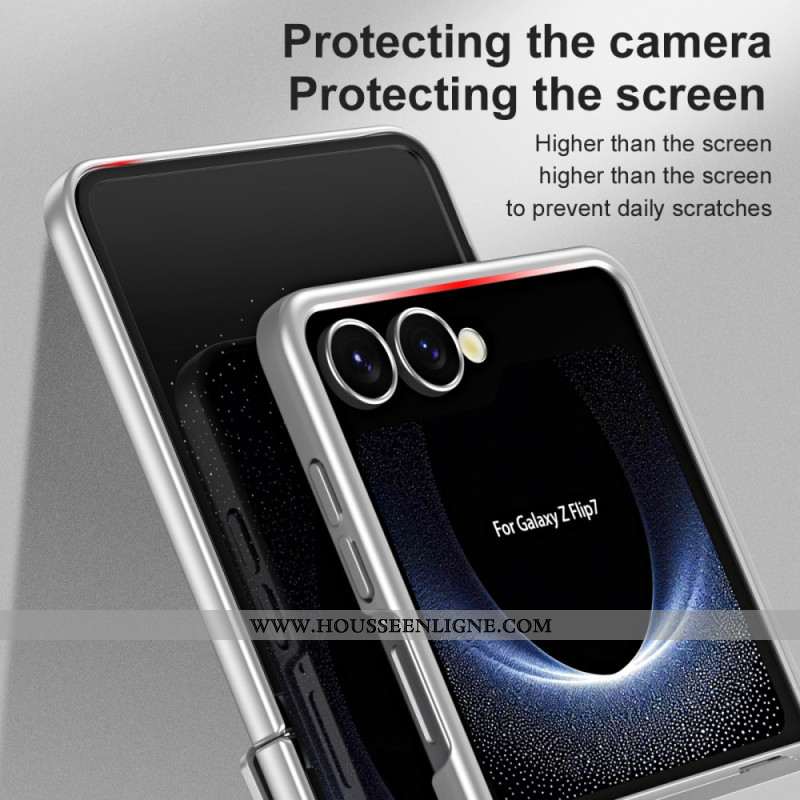 Coque Samsung Galaxy Z Flip 7 Effet Métal avec Charnière