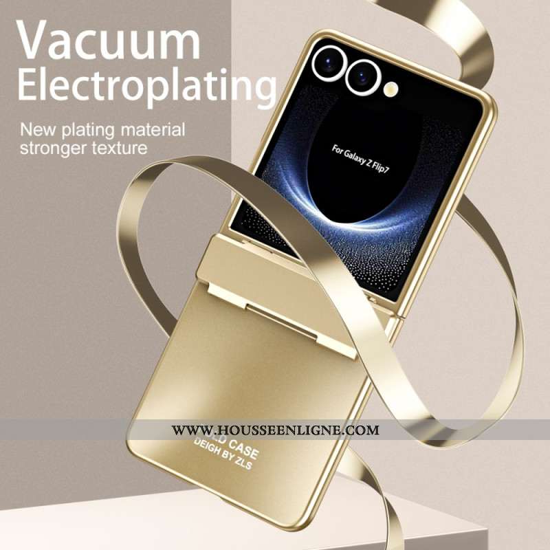 Coque Samsung Galaxy Z Flip 7 Effet Métal avec Protection Écran