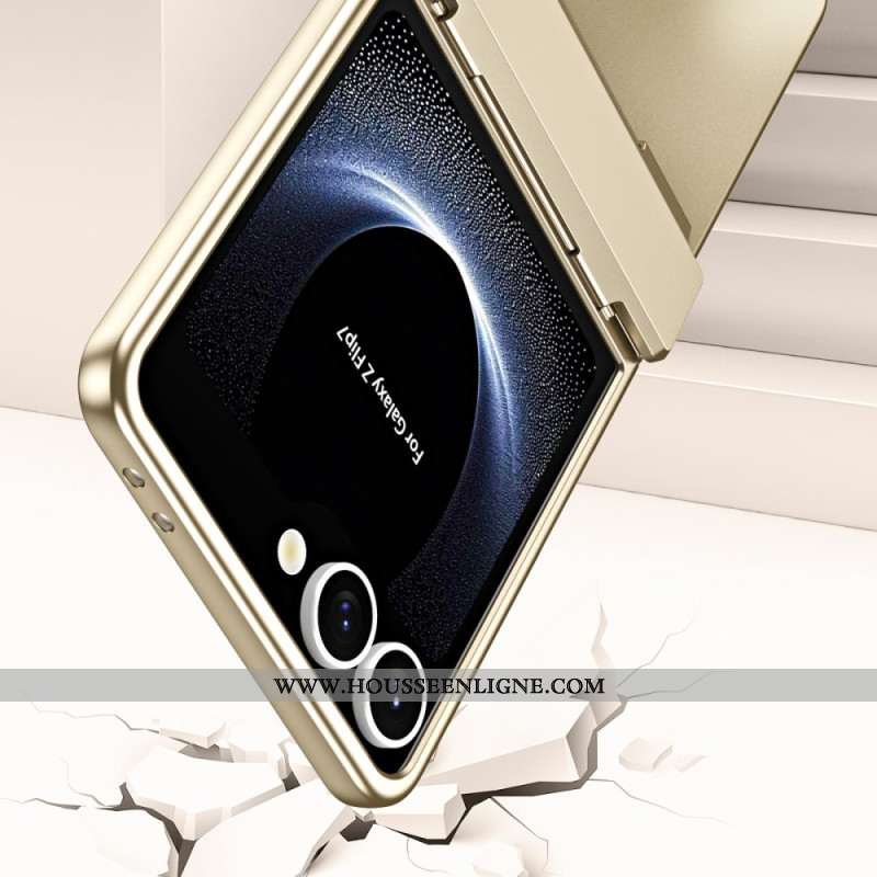 Coque Samsung Galaxy Z Flip 7 Effet Métal avec Protection Écran
