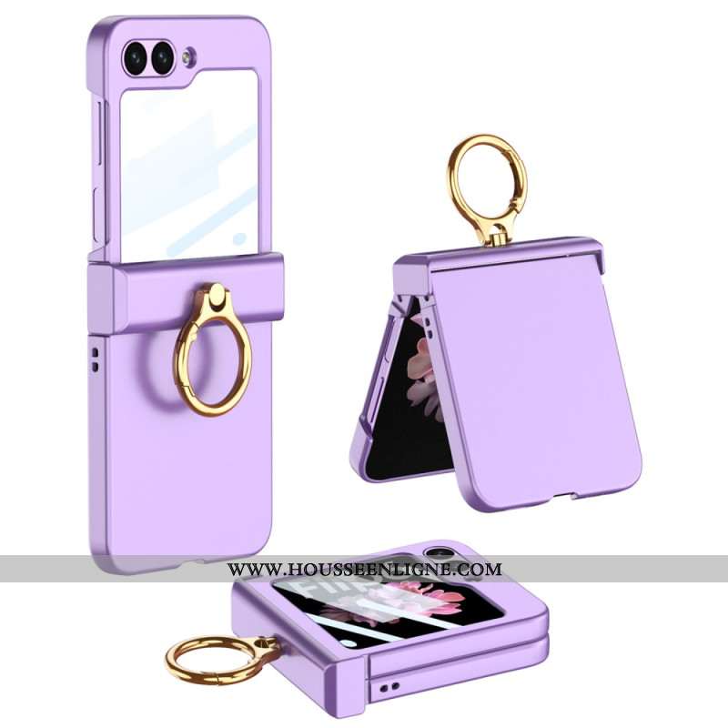 Coque Samsung Galaxy Z Flip 7 FE / Z Flip 6 Anneau-Support et Film en Verre Trempé GKK