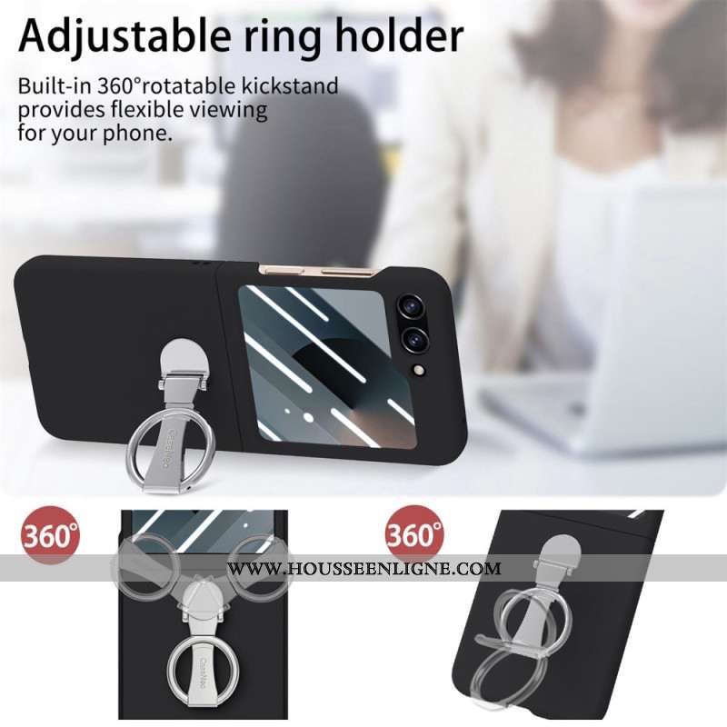 Coque Samsung Galaxy Z Flip 7 FE / Z Flip 6 Anneau-Support et Protecteur Écran Arrière