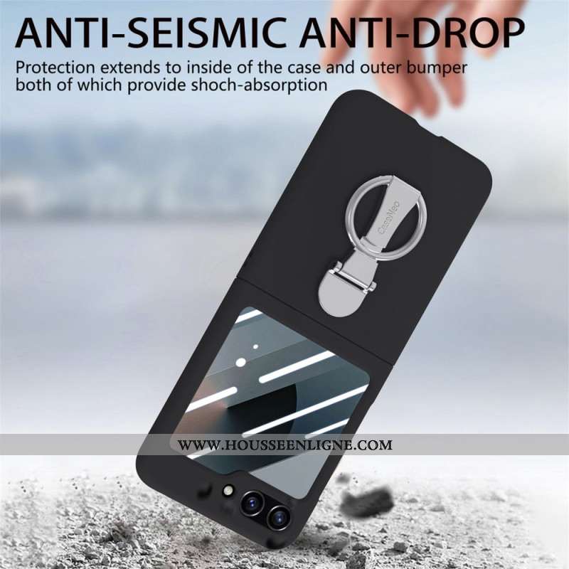 Coque Samsung Galaxy Z Flip 7 FE / Z Flip 6 Anneau-Support et Protecteur Écran Arrière