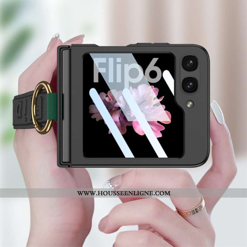 Coque Samsung Galaxy Z Flip 7 FE / Z Flip 6 Anneau-Suppport et Sangle GKK