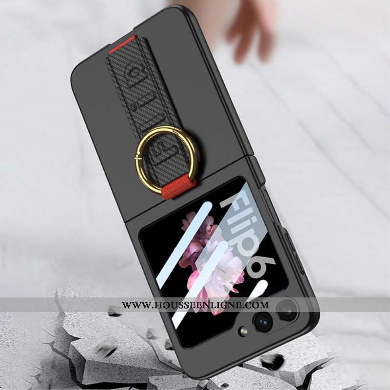 Coque Samsung Galaxy Z Flip 7 FE / Z Flip 6 Anneau-Suppport et Sangle GKK