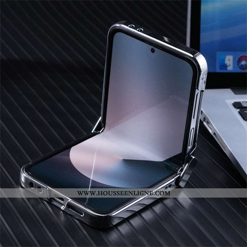 Coque Samsung Galaxy Z Flip 7 FE / Z Flip 6 Compatible MagSafe Effet Cuir