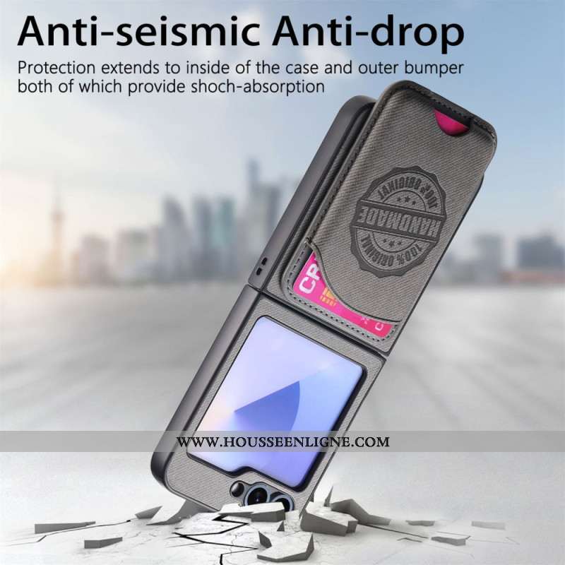 Coque Samsung Galaxy Z Flip 7 FE / Z Flip 6 Compatible MagSafe Porte-Cartes Détachable