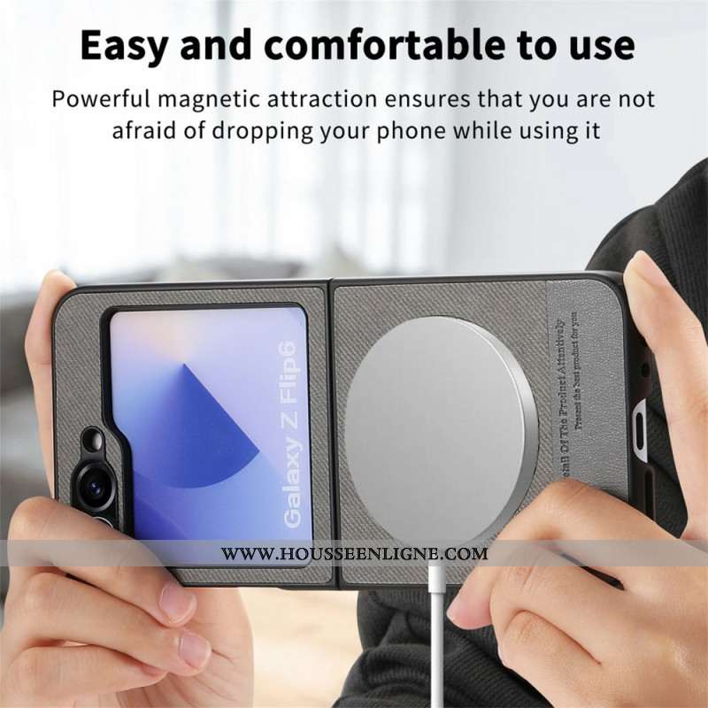 Coque Samsung Galaxy Z Flip 7 FE / Z Flip 6 Compatible MagSafe Texture Denim