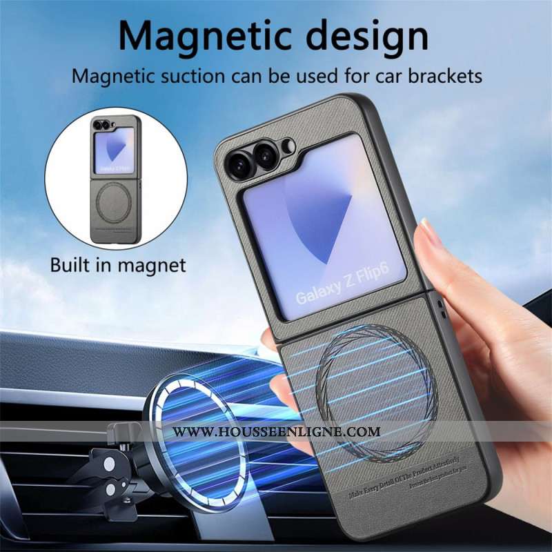 Coque Samsung Galaxy Z Flip 7 FE / Z Flip 6 Compatible MagSafe Texture Denim