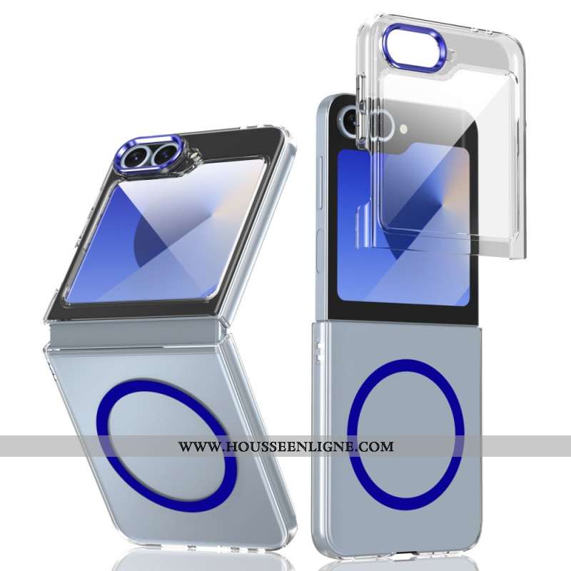 Coque Samsung Galaxy Z Flip 7 FE / Z Flip 6 Compatible MagSafe Translucide avec Protecteur Écran