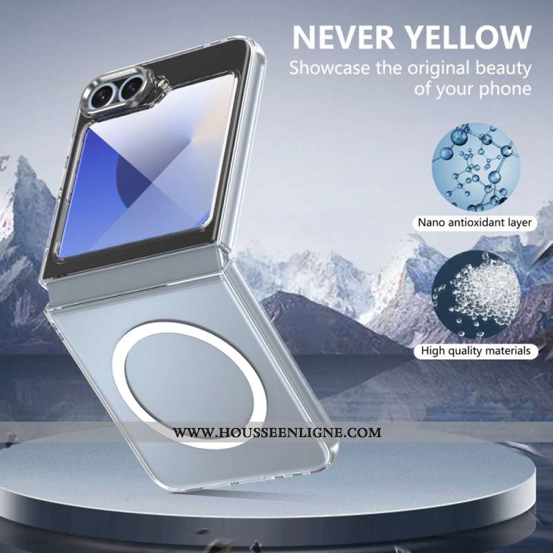 Coque Samsung Galaxy Z Flip 7 FE / Z Flip 6 Compatible MagSafe Translucide avec Protecteur Écran