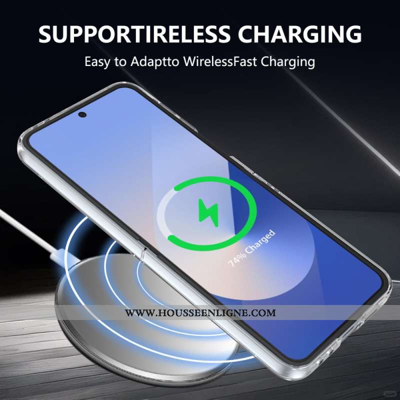 Coque Samsung Galaxy Z Flip 7 FE / Z Flip 6 Compatible MagSafe Translucide avec Protecteur Écran