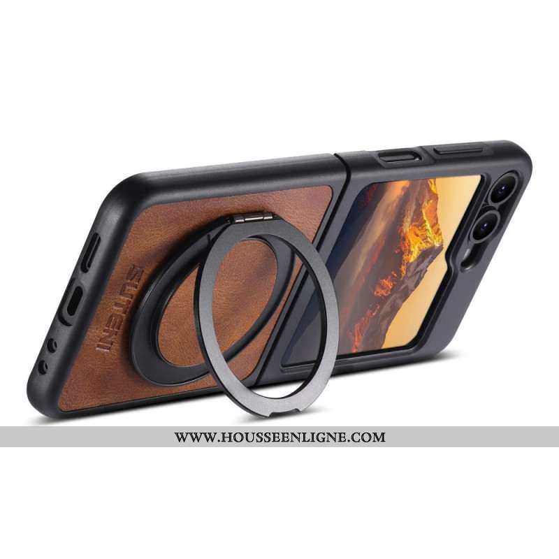 Coque Samsung Galaxy Z Flip 7 FE / Z Flip 6 Compatible MagSafe avec Anneau-Support SUTENI