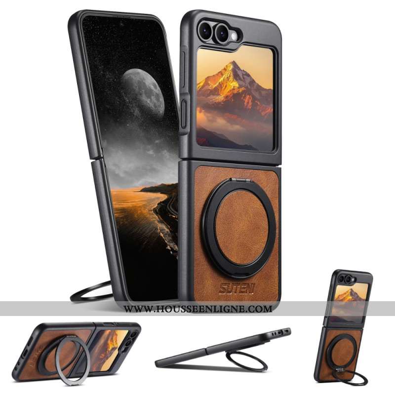 Coque Samsung Galaxy Z Flip 7 FE / Z Flip 6 Compatible MagSafe avec Anneau-Support SUTENI