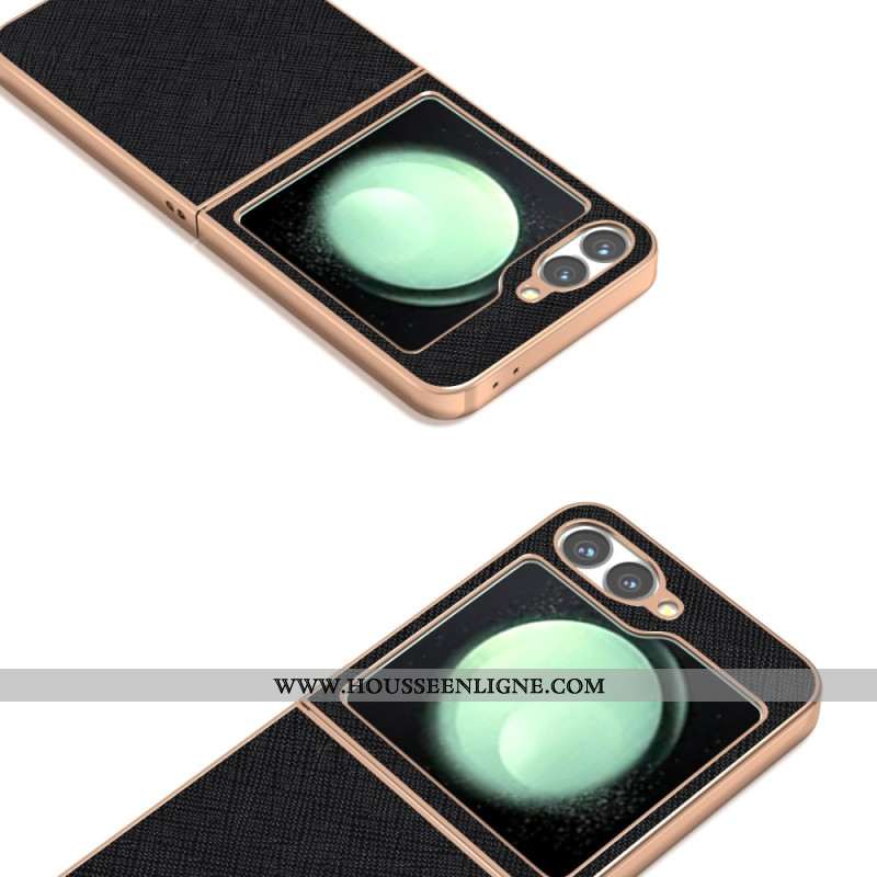 Coque Samsung Galaxy Z Flip 7 FE / Z Flip 6 Cuir Texturé