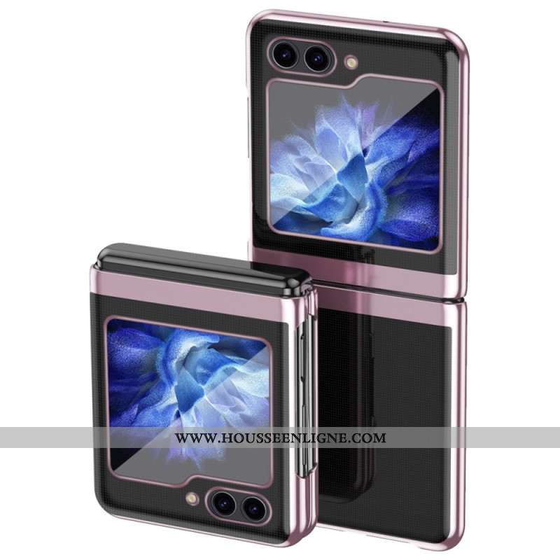 Coque Samsung Galaxy Z Flip 7 FE / Z Flip 6 Design Transparent et Effet Métal