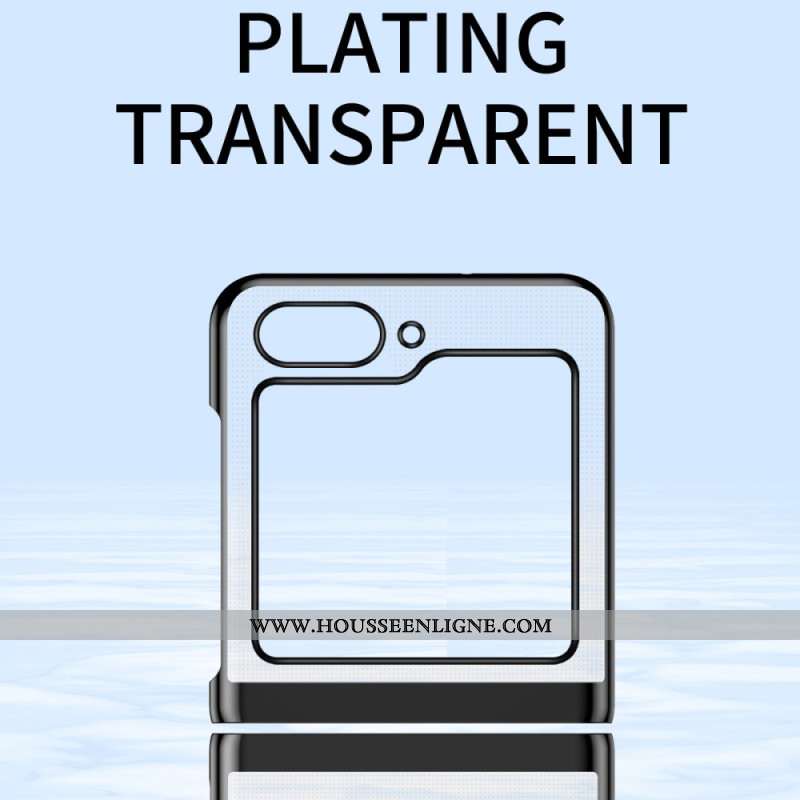 Coque Samsung Galaxy Z Flip 7 FE / Z Flip 6 Design Transparent et Effet Métal