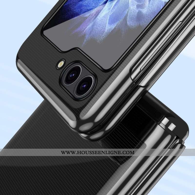 Coque Samsung Galaxy Z Flip 7 FE / Z Flip 6 Design Transparent et Effet Métal