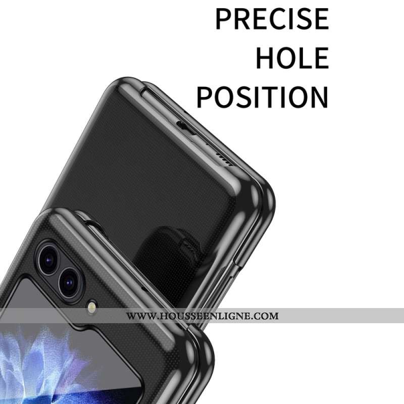 Coque Samsung Galaxy Z Flip 7 FE / Z Flip 6 Design Transparent et Effet Métal