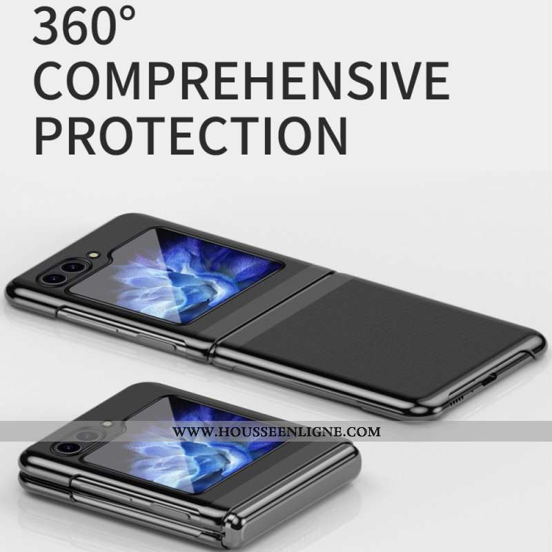 Coque Samsung Galaxy Z Flip 7 FE / Z Flip 6 Design Transparent et Effet Métal