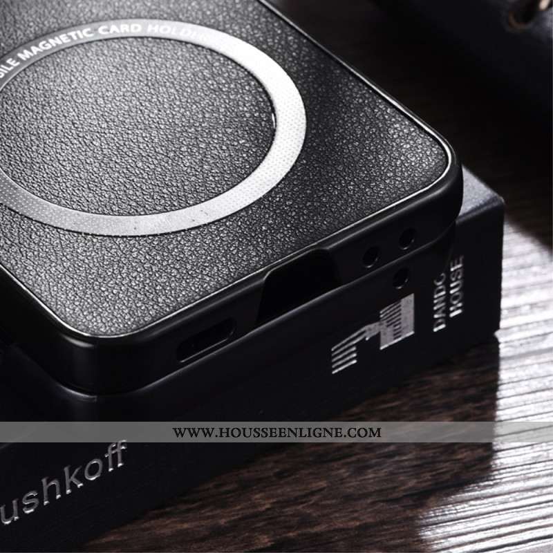 Coque Samsung Galaxy Z Flip 7 FE / Z Flip 6 Effet Cuir Compatible MagSafe