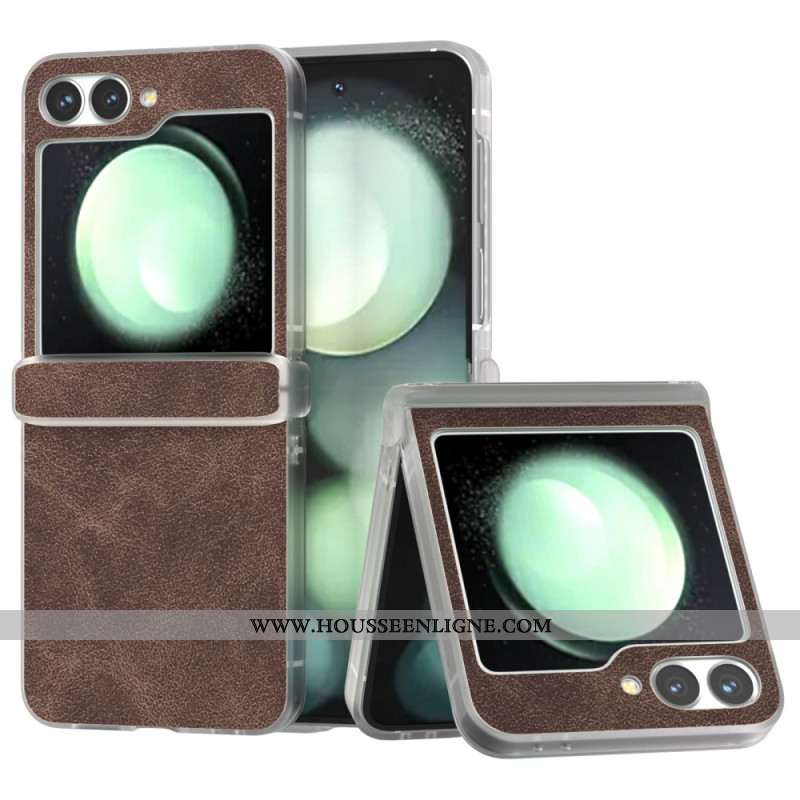 Coque Samsung Galaxy Z Flip 7 FE / Z Flip 6 Effet Cuir Mat