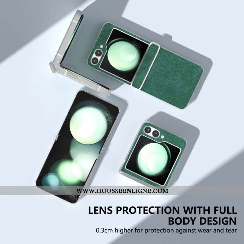 Coque Samsung Galaxy Z Flip 7 FE / Z Flip 6 Effet Cuir Mat