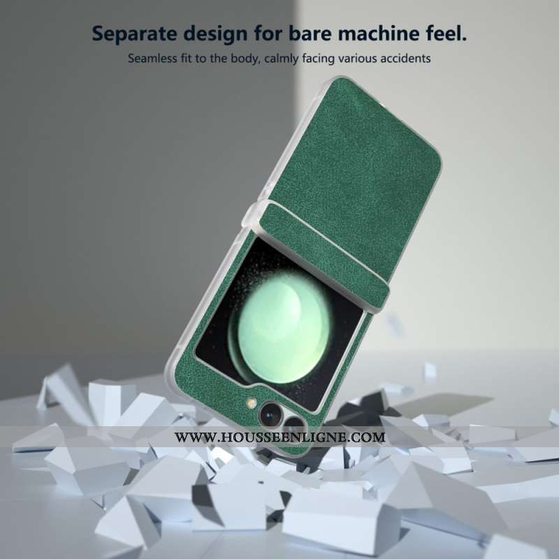 Coque Samsung Galaxy Z Flip 7 FE / Z Flip 6 Effet Cuir Mat