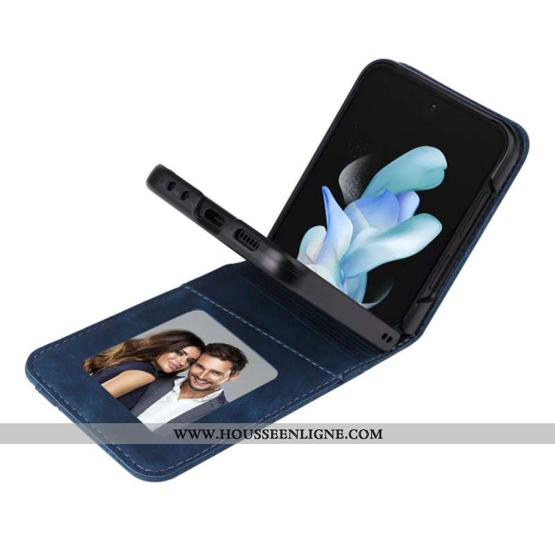 Coque Samsung Galaxy Z Flip 7 FE / Z Flip 6 Effet Cuir Porte-Cartes