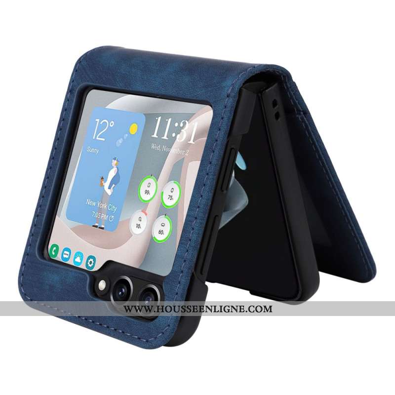 Coque Samsung Galaxy Z Flip 7 FE / Z Flip 6 Effet Cuir Porte-Cartes