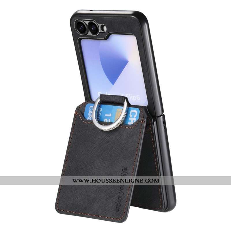 Coque Samsung Galaxy Z Flip 7 FE / Z Flip 6 Effet Daim avec Porte-Cartes
