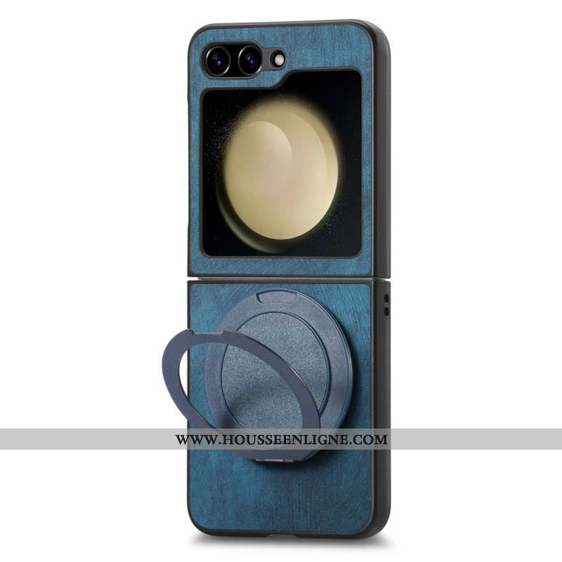 Coque Samsung Galaxy Z Flip 7 FE / Z Flip 6 Effet Daim avec Support Rotatif