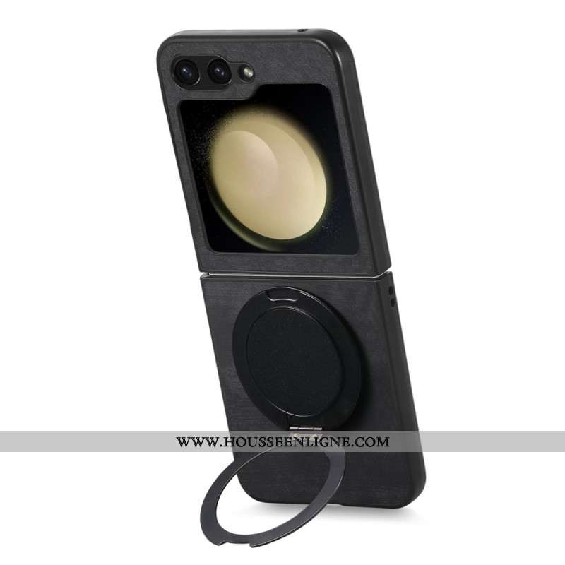 Coque Samsung Galaxy Z Flip 7 FE / Z Flip 6 Effet Daim avec Support Rotatif