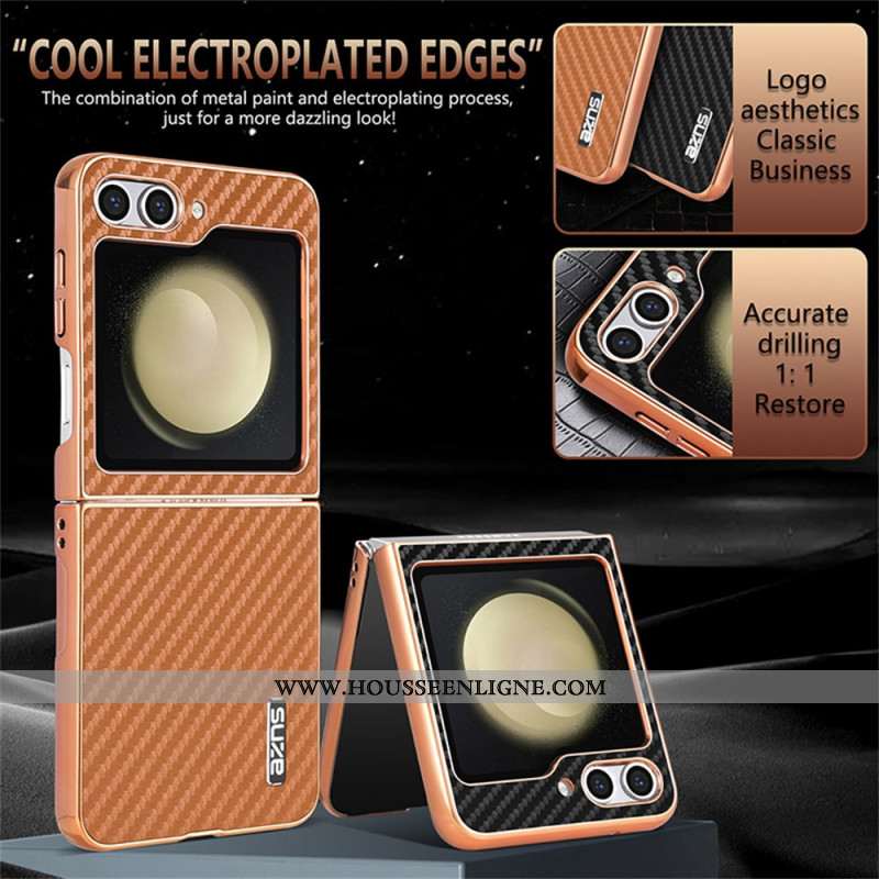 Coque Samsung Galaxy Z Flip 7 FE / Z Flip 6 Fibre Carbone AZNS