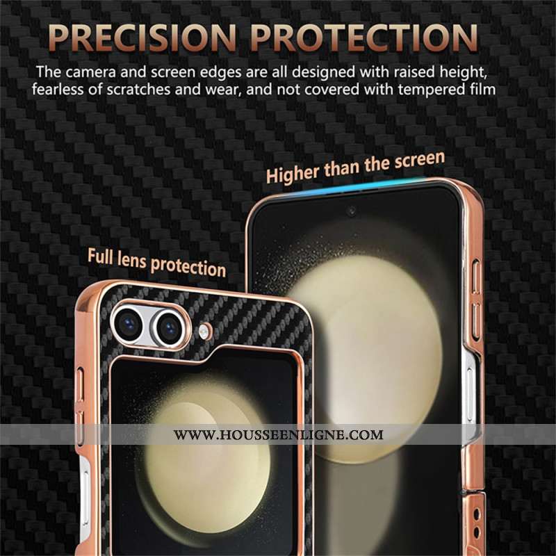 Coque Samsung Galaxy Z Flip 7 FE / Z Flip 6 Fibre Carbone AZNS