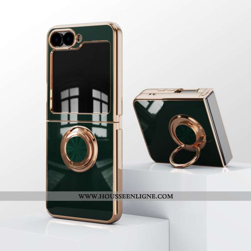 Coque Samsung Galaxy Z Flip 7 FE / Z Flip 6 Finition Brillante avec Anneau-Support