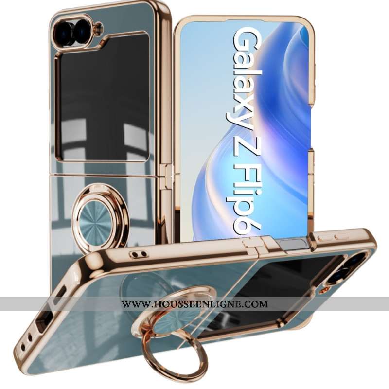 Coque Samsung Galaxy Z Flip 7 FE / Z Flip 6 Finition Brillante avec Anneau-Support