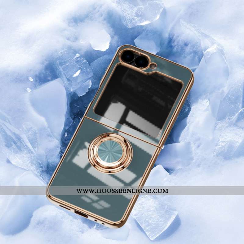 Coque Samsung Galaxy Z Flip 7 FE / Z Flip 6 Finition Brillante avec Anneau-Support