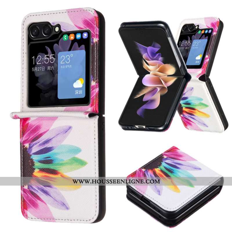 Coque Samsung Galaxy Z Flip 7 FE / Z Flip 6 Fleur Aquarelle
