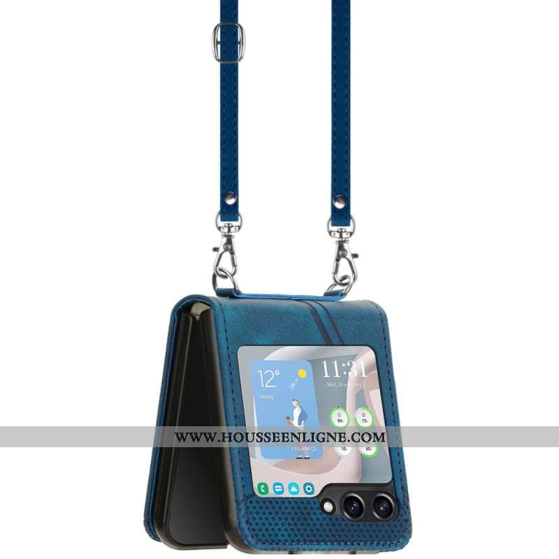 Coque Samsung Galaxy Z Flip 7 FE / Z Flip 6 Géométrie avec Bandoulière