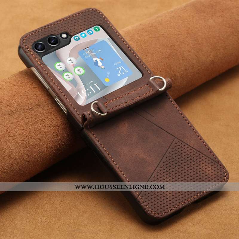 Coque Samsung Galaxy Z Flip 7 FE / Z Flip 6 Géométrie avec Bandoulière