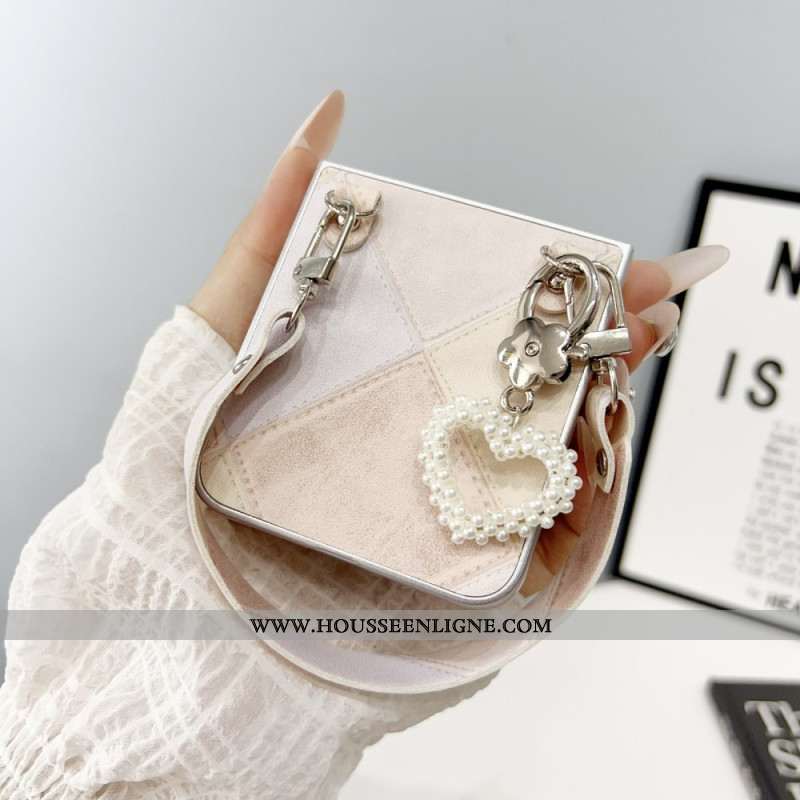 Coque Samsung Galaxy Z Flip 7 FE / Z Flip 6 Losanges avec Sangle