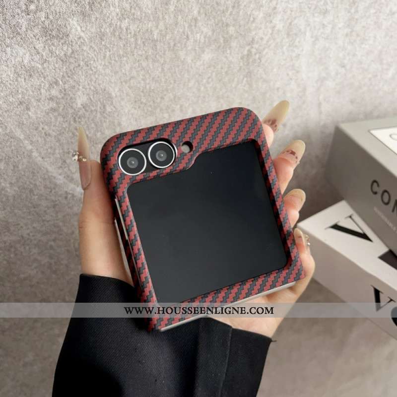 Coque Samsung Galaxy Z Flip 7 FE / Z Flip 6 Magnétique Texture Fibre Carbone