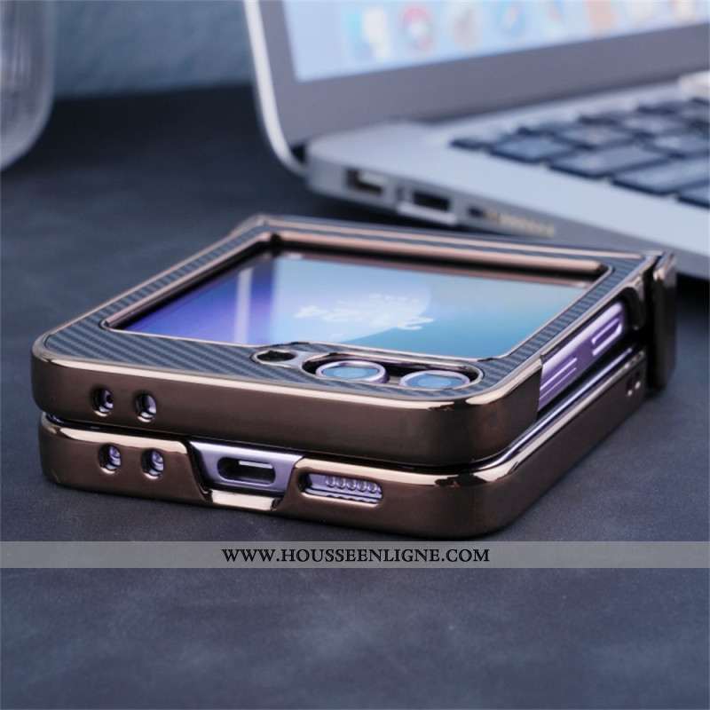 Coque Samsung Galaxy Z Flip 7 FE / Z Flip 6 Magnétique Texture Fibre Carbone