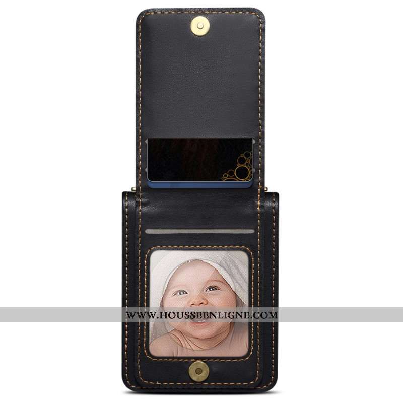 Coque Samsung Galaxy Z Flip 7 FE / Z Flip 6 Matelassée Porte-Cartes et Bandoulière
